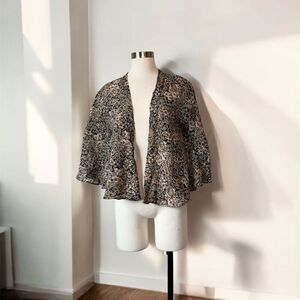 Staring At Stars Black Floral Duster Kimono Cardigan XS Crinkle